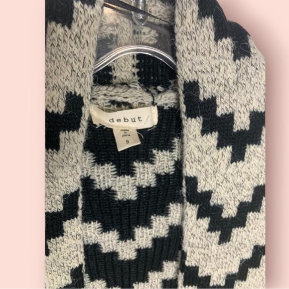 Debut  Rainbow Aztec Longline Open Front Cardigan, Size S - Picture 3 of 5